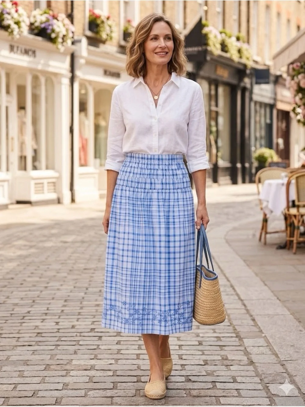 Free Assembly gingham embroidered